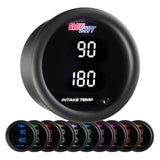GlowShift Gauges 10 Color Digital Dual Intake Temperature Gauge | GS-TCD20