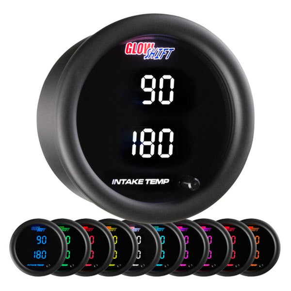 GlowShift Gauges 10 Color Digital Dual Intake Temperature Gauge | GS-TCD20