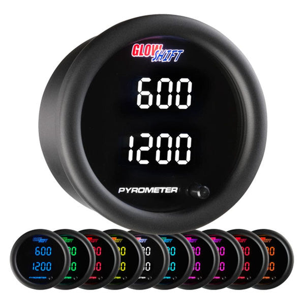 GlowShift Gauges 10 Color Digital Dual 2200° F Exhaust Gas Temperature Gauge | GS-TCD08-Dual