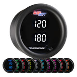 GlowShift Gauges 10 Color Dual Digital Temperature Gauge | GS-TCD-DT