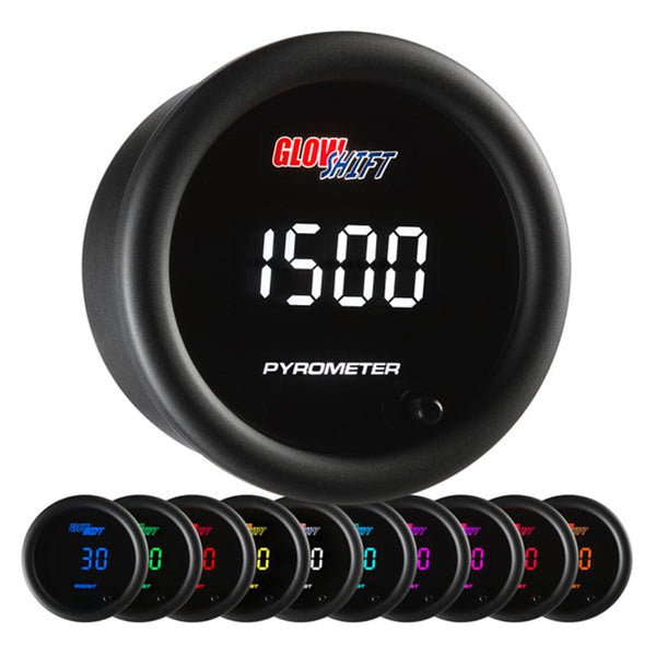 GlowShift Gauges 10 Color Digital 2200° F Exhaust Gas Temperature Gauge | GS-TCD08