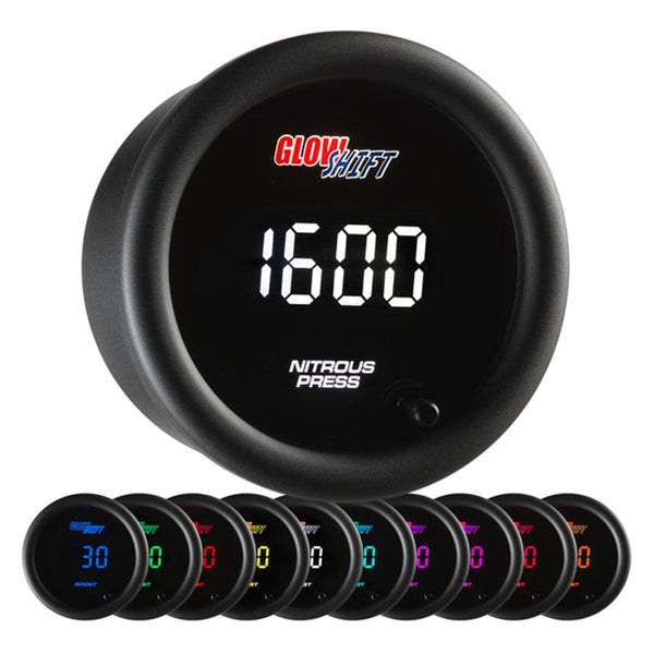 GlowShift Gauges 10 Color Digital Nitrous Pressure Gauge | GS-TCD14