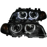 ANZO 2000-2003 BMW 3 Series E46 Projector Headlights w/ Halo Black | 121269