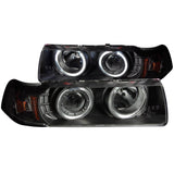 ANZO 1992-1998 BMW 3 Series E36 Projector Headlights w/ Halo Black G2 1 pc | 121325