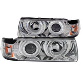 ANZO 1992-1998 BMW 3 Series E36 Projector Headlights w/ Halo Chrome G2 1 pc | 121326