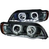 ANZO 2000-2003 BMW X5 Projector Headlights w/ Halo Black | 121398