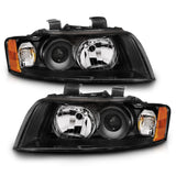 ANZO 2002-2005 Audi A4 Projector Headlight Black G2 (Halogen Type) | 121528