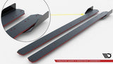 Maxton Design New BLACK AND RED CORE + GLOSS FLAPS Maxton Design Racing Durability Side Skirts Diffusers + Flaps Volkswagen Golf Mk8 GTi / GTi Clubsport / R-Line VWGO8GTICNC-SD1BRB+SRF1G