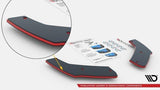 Maxton Design BLACK WITH RED CORE Maxton Design Street Pro Rear Side Splitters - VW Golf R Mk8 VWGO8RCNC-RSD1BRB