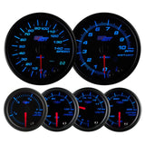 GlowShift Gauges Black 7 Color Custom Dashboard Gauge Set | GS-C7-6G-1