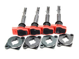 UroTuning Kits Black Adapters / R8 Coilpack Adapter Kit with Red R8 Coilpacks | 1.8T 18T-R8-Coilpack-Adapter-Kit-BLACK