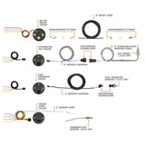 GlowShift Gauges GlowShift Gauges Tinted 7 Color 4 Gauge Diesel Set - 60 PSI Boost, 2400° F Exhaust Gas Temperature, Transmission Temperature & 100 PSI Fuel Pressure Gauges GS-T7-DS40