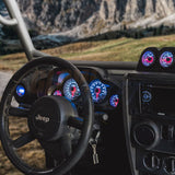 GlowShift Gauges GlowShift Gauges White 7 Color Custom Dashboard Gauge Set GS-W7-6G-1