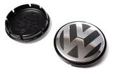 VW/Audi VW "Raised" Wheel Center Cap | Black|Silver (55mm) - Priced Each | 1J0601171XRW