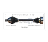 TrakMotive Axle Assembly Manual Transmission (Front Left) - VW/Audi Mk5 & Mk6 2.5L | 1K0407271BL