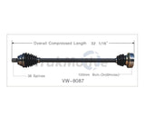 TrakMotive Axle Assembly Manual Transmission (Front Right) - VW / Jetta / Mk5 / Mk6 / 2.5L / 2.0L | 1K0407272EB