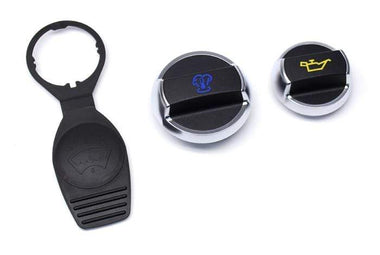 Porsche Caps and Black Washer Fluid Cap for VW | Audi | 1K0955455-BLK-Porsche