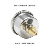 GlowShift Gauges GlowShift Gauges Liquid Filled Black Mechanical 1500 PSI Nitrous Pressure Gauge GS-MSB-NOS- 1500