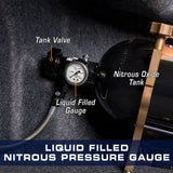 GlowShift Gauges GlowShift Gauges Liquid Filled White Mechanical 1500 PSI Nitrous Pressure Gauge GS-MSW-NOS- 1500
