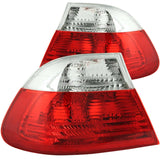 ANZO 2000-2003 BMW 3 Series E46 Taillights Red/Clear | 221217