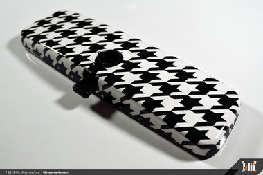 Klii Motorwerkes Universal Interior Rear View Mirror Wrap - Houndstooth K4RM18