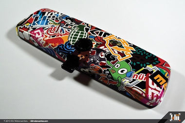 Klii Motorwerkes Universal Interior Rear View Mirror Wrap - Stickerbomb #1 K5RM18