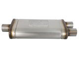 AFE aFe MACHForce XP SS Muffler 2.5in Center Inlet / 2.5in Dual Outlets 18in L x 9in W x 4in H Body 49M00009