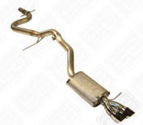 Techtonics Dual Angle Cut Double Walled Techtonics 2.5" Stainless Steel Exhaust System with Borla Muffler - VW 2.0T Mk5 Jetta 252 536D