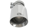AFE aFe MACH Force-Xp Univ 304 SS Double-Wall Clamp-On Exhaust Tip - Polished - 3in Inlet - 4.5in Outlet 49T30454-P092