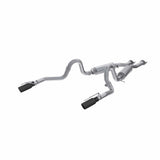 MBRP 99-04 Ford Mustang GT 4.6L 2.5in. Dual Split Rear AL Cat Back w/ 3.5in. Dual Wall Blk. Tips | S7221ALBT