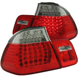 ANZO LED Taillights Red/Clear 4pc - BMW / E46 / 1999-2001 | 321004