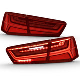 ANZO 2012-2018 Audi A6 LED Taillight Black Housing Red/Clear Lens 4 pcs (Sequential Signal) | 321353