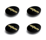 Rotiform Gold on Black Rotiform Hex Center Cap (Set of 4) 32170-BGS-KT