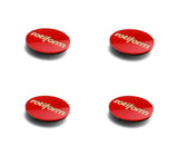 Rotiform Gold on Red Rotiform Hex Center Cap (Set of 4) 32170-RGS-KT