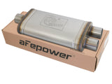 AFE aFe MACHForce XP SS Muffler 2.5in Center Inlet / 2.5in Dual Outlets 18in L x 9in W x 4in H Body 49M00009
