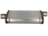 AFE aFe MACHForce XP SS Muffler 2.5in Center Inlet / 2.5in Offset Outlet 18in L x 9in W x4in H Body 49M00019