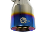 aFe Mach Force XP 304 Stainless Steel Clamp-On Exhaust Tip 2.5in Inlet / 4in Outlet - Blue Flame | 49T25404-L071