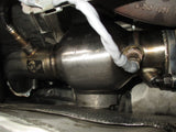 AFE aFe Twisted Steel Down Pipe 3 IN 304 Stainless Steel w/ Cat - Audi / 2.0T / B8 / A4 / A5 / Q5 48-36410-YC
