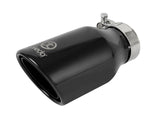 aFe Takeda 304 Stainless Steel Clamp-On Exhaust Tip 2.5in.Inlet / 4in Outlet - Black | 49T25404-B08