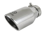 aFe Takeda 304 Stainless Steel Clamp-On Exhaust Tip 2.5in. Inlet / 4in. Outlet / 8in. L - Polished | 49T25404-P08