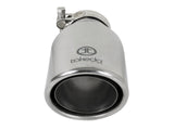 aFe Takeda 304 Stainless Steel Clamp-On Exhaust Tip 2.5in. Inlet / 4in. Outlet / 8in. L - Polished