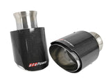 AFE aFe MACH Force-XP 4-1/2in Carbon Fiber OE Replacement Exhaust Tips - 15-19 Dodge Charger/Hellcat 49C32068-C