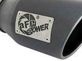 aFe MACH Force-Xp 3in 304 SS Metallic Black Exhaust Tip 3in In x 4-1/2in Out x 9in L Bolt-On Left | 49T30452-B091
