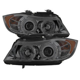 Spyder BMW E90 3-Series 06-08 4DR Projector Headlights - Amber Reflector - Smoke | 5009029