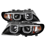 Spyder BMW E46 3-Series 02-05 4DR Projector Headlights 1PC - 3D - Black  - Low H7 (Not Included) | 5031877