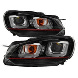 Spyder Volkswagen Golf / GTI 10-13 Version 3 Projector Headlights - Dual U DRL - Black | 5082046