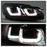 Spyder Spyder Volkswagen Golf / GTI 10-13 Version 3 Projector Headlights - Dual U DRL - Black 5082046