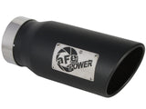 AFE aFe Power Diesel Exhaust Tip Black- 4 in In x 5 out X 12 in Long Bolt On (Right) 49T40501-B12