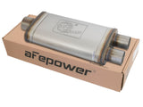 AFE aFe MACHForce XP SS Muffler 3in Center Inlet / 2.5in Dual Outlets 18in L x 9in W x4in H Body 49M00018