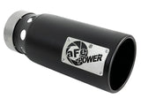 aFe SATURN 4S 4in SS Intercooled Exhaust Tip - Black 4in In x 5in Out x 12in L Bolt-On | 49T40501-B122